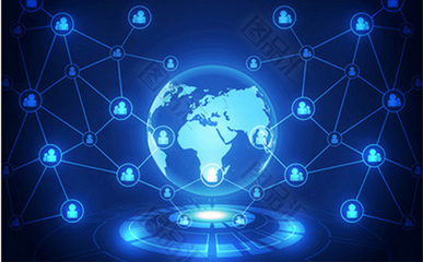 時尚藍色全球網絡科技背景